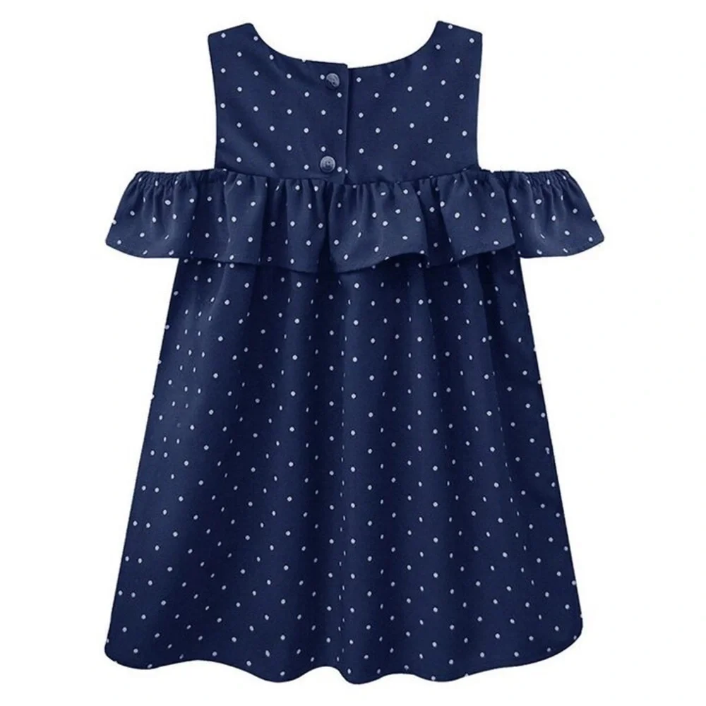 A.T.U.N. Girls’ Polka Dot Navy Blue Dress size 6-7Y